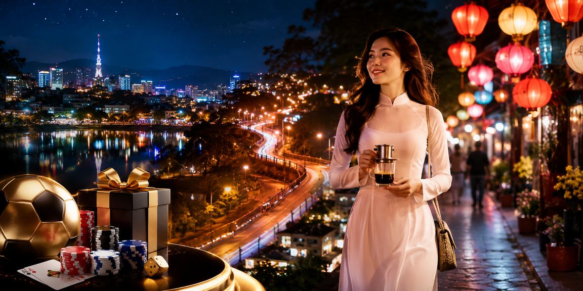 Người dùng tại Đà Lạt xem kèo bóng đá và theo dõi tỷ lệ kèo trên điện thoại tại quán cà phê