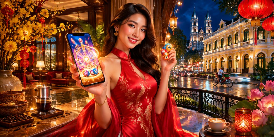 Người Hà Nội ngồi cà phê tra cứu thông tin kèo và xổ số trực tuyến trên máy tính bảng